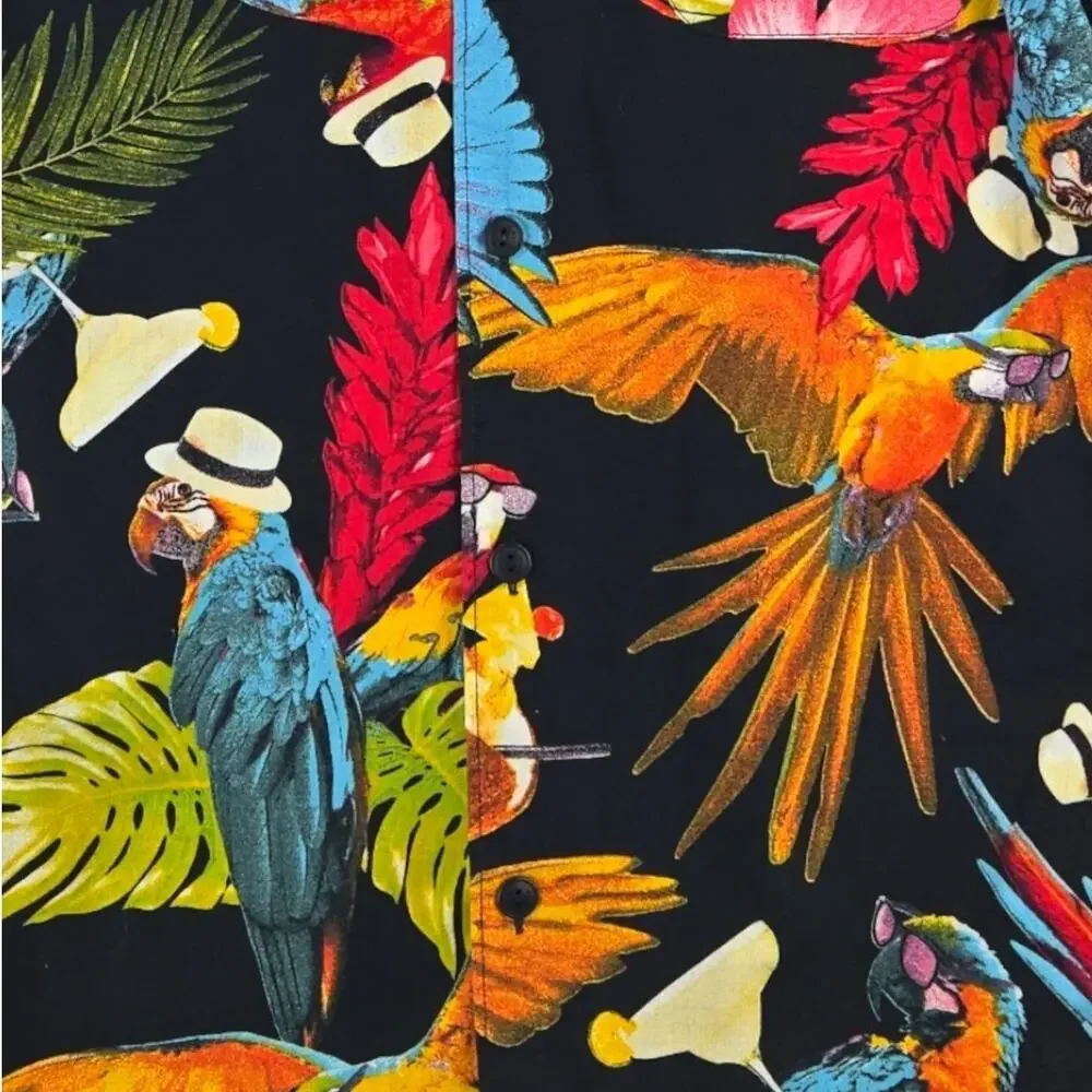 Levi's | Tropical Themed Parrots & Cocktails Shirt | Size Medium